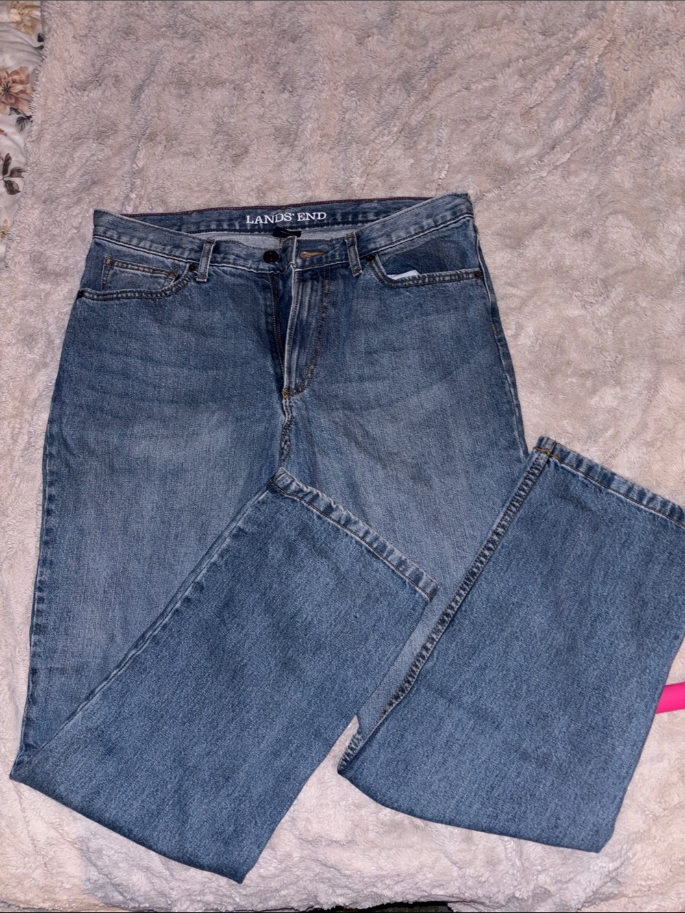 Lands' End Women's Medium Blue Straight Leg Jeans